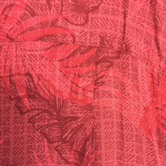 Batik Bay XLT Hawaiian Shirt Red Palm Leaves 100% Rayon - Picture 4 of 8